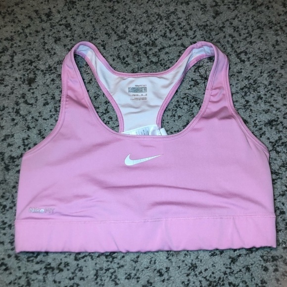 Nike Fit Dry Pink Sports Bra Size Large - Picture 1 of 9